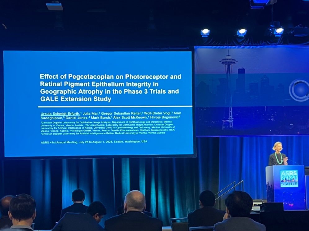 A person standing in front of a large screen  Description automatically generated